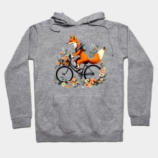 Wildflower Fox Riding Bike Hoodie